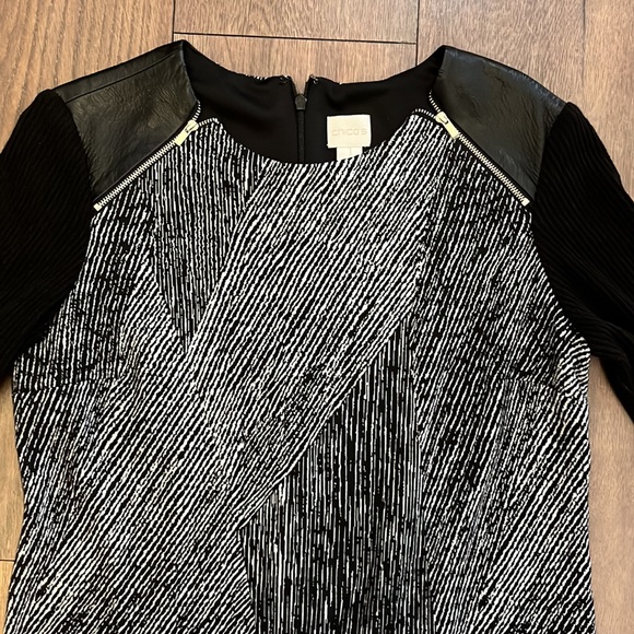 Chicos black and white amber dress long sleeve size 1X - Picture 5 of 11